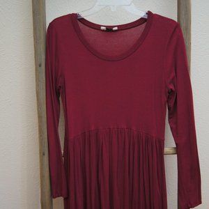 Maroon scoop neck knit dress size S